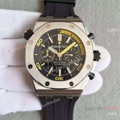 Swiss Audemars Piguet Royal Offshore Drive Chronograph Cal.3124 Black Yellow Watch